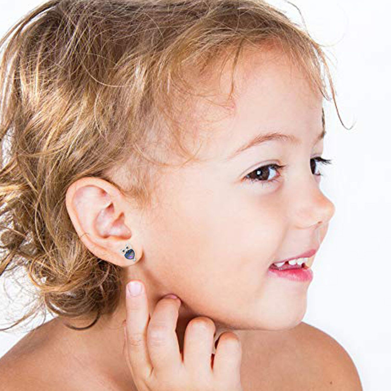 Sterling Silver Abalone Shellfish Owl Stud Earrings-4