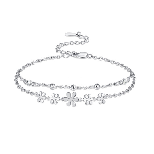 Sterling Silber Daisy Layerered Armband