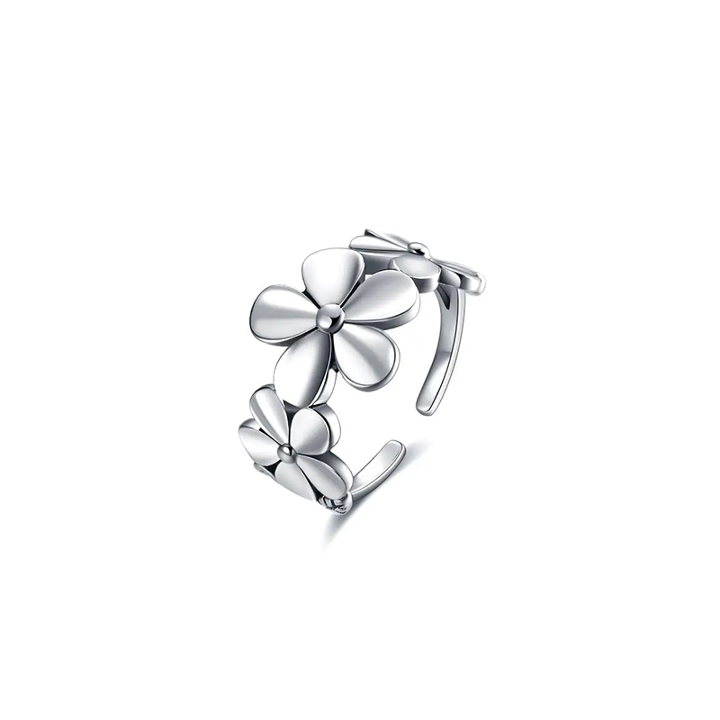 Sterling Silver Daisy Open Ring-6