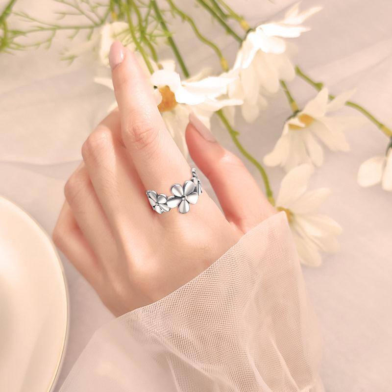 Sterling Silver Daisy Open Ring-2