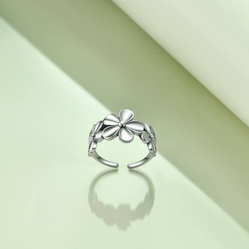 Sterling Silver Daisy Open Ring-3