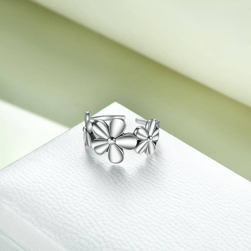 Sterling Silver Daisy Open Ring-4