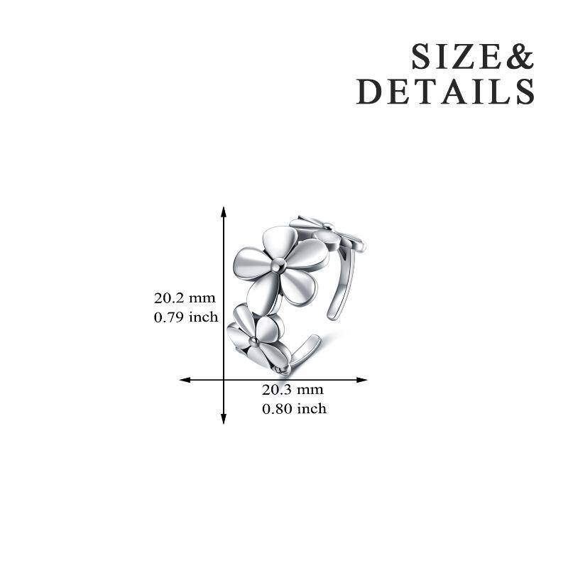 Sterling Silver Daisy Open Ring-5