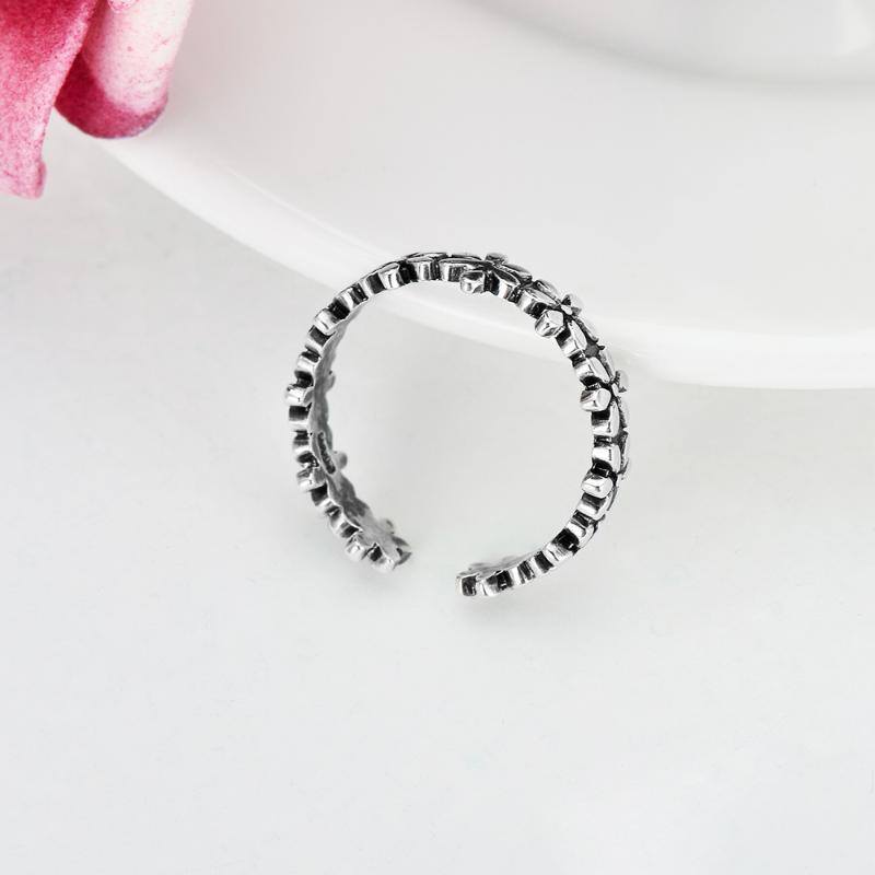 Sterling Silver Daisy Open Ring-3
