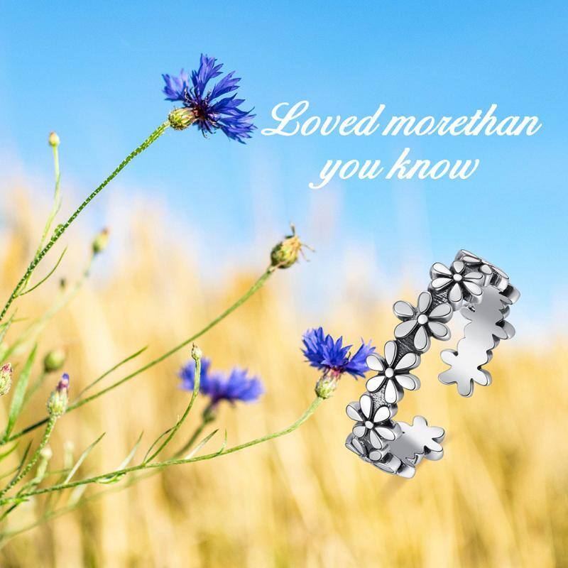 Sterling Silver Daisy Open Ring-6