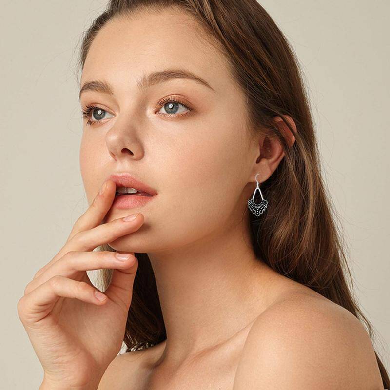 Sterling Silver Ginsberg Collar Drop Earrings-2