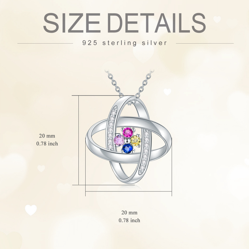 Sterling Silver Diamond Cross Knot Pendant Necklace-4