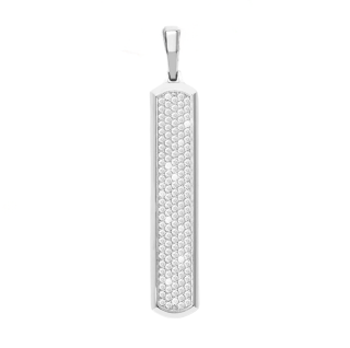Sterling Silver Diamond Iced Out Skyline Pendant-5