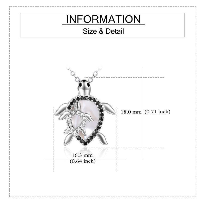 Halskette mit Meeresschildkröte-Anhänger aus Sterlingsilber mit Diamanten-5