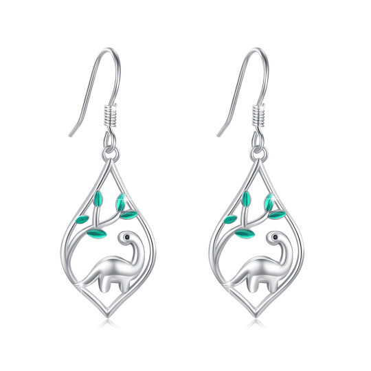 Sterling Silver Dinosaur Drop Earrings