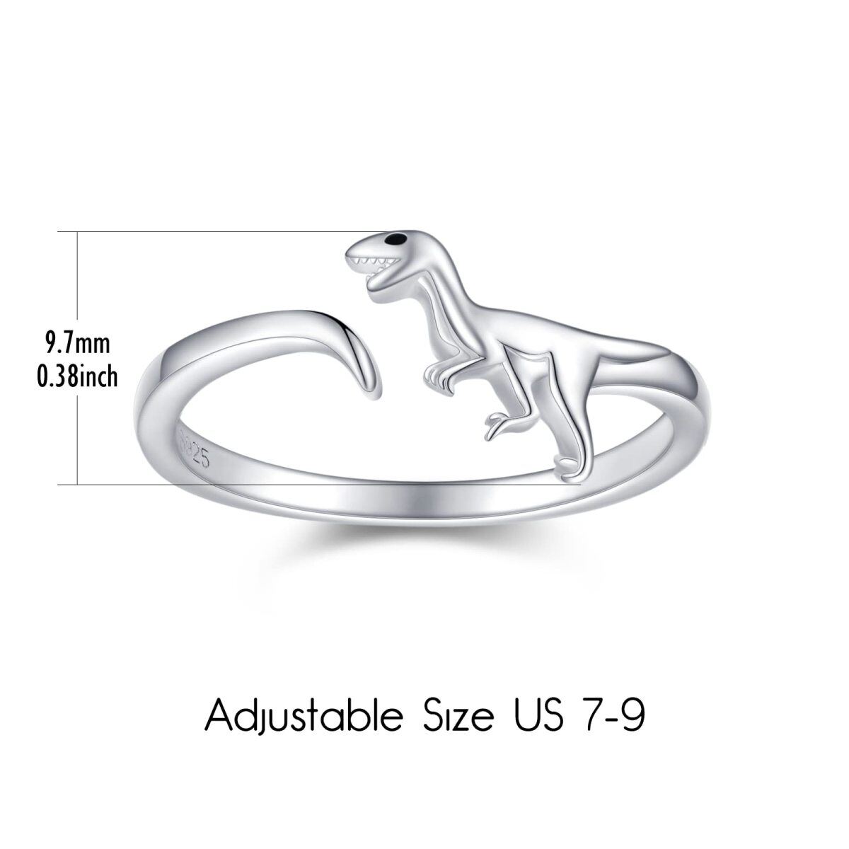 Sterling Silver Dinosaur Open Ring-5