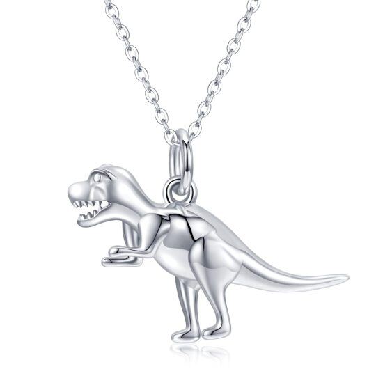 Collar de plata de ley con colgante de dinosaurio para mujer