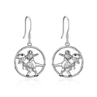 Sterling Silver Dinosaur & Sloth Drop Earrings For Women-23