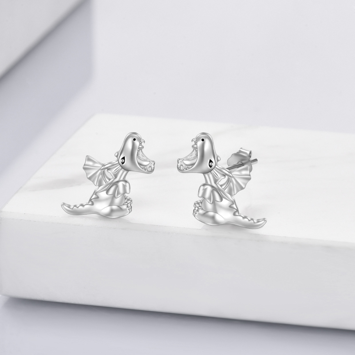 Boucles d'oreilles dinosaures en argent sterling-3