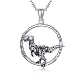 Sterling Silver Dinosaurs Pendant Necklace-43