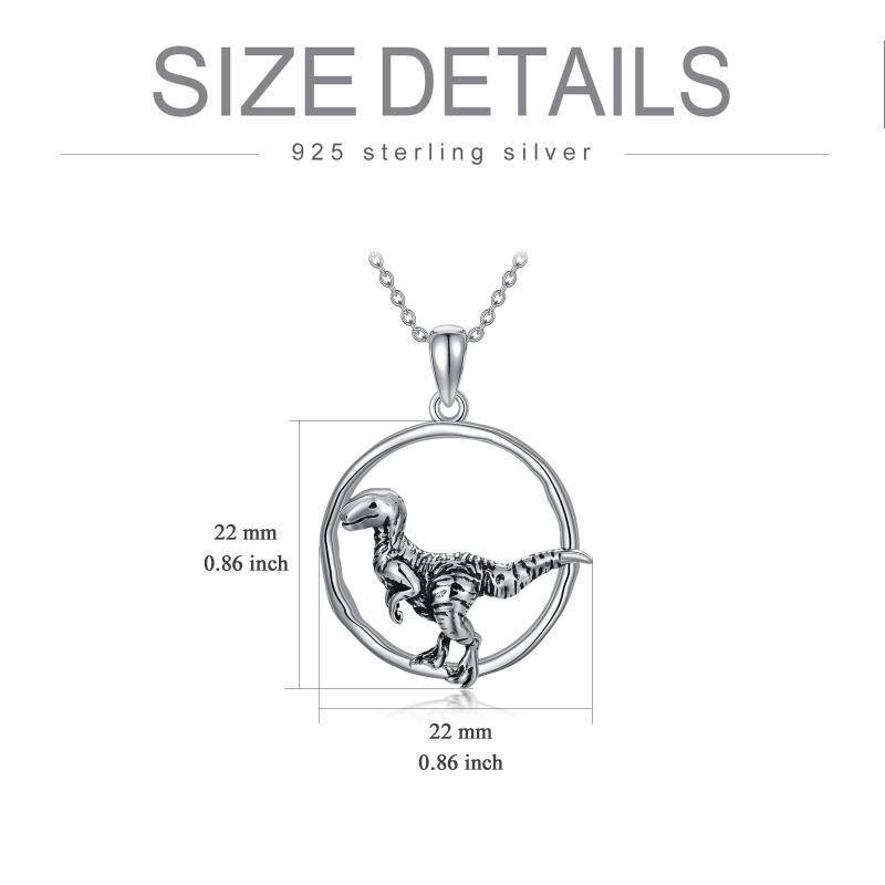 Collier en argent sterling avec pendentif Dinosaures-5