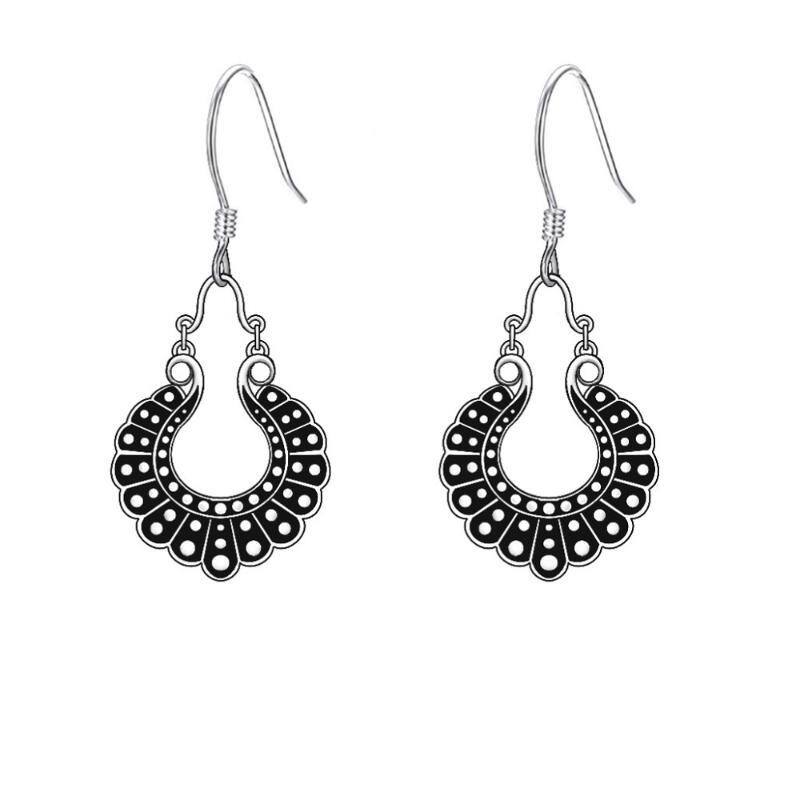 Sterling Silver Ginsberg Collar Drop Earrings-6