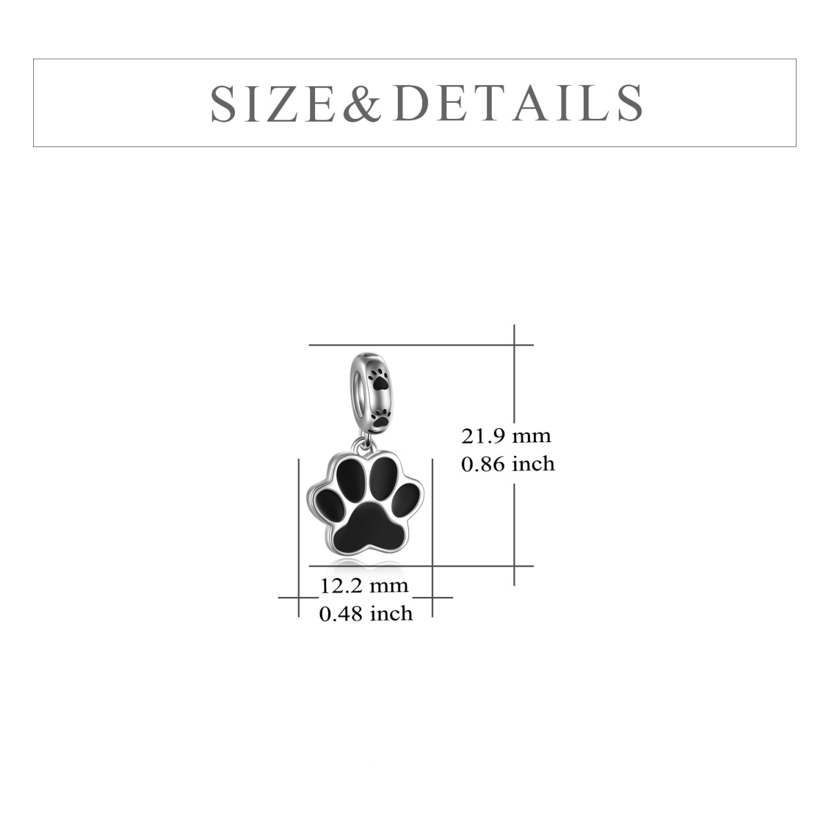 Sterling Silver Dog Bead Charm-5