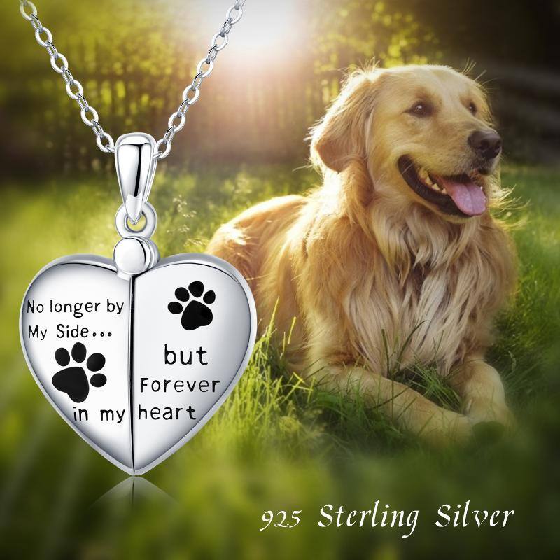 Collana in argento sterling con medaglione personalizzato con foto di cane e gatto e parola incisa-6