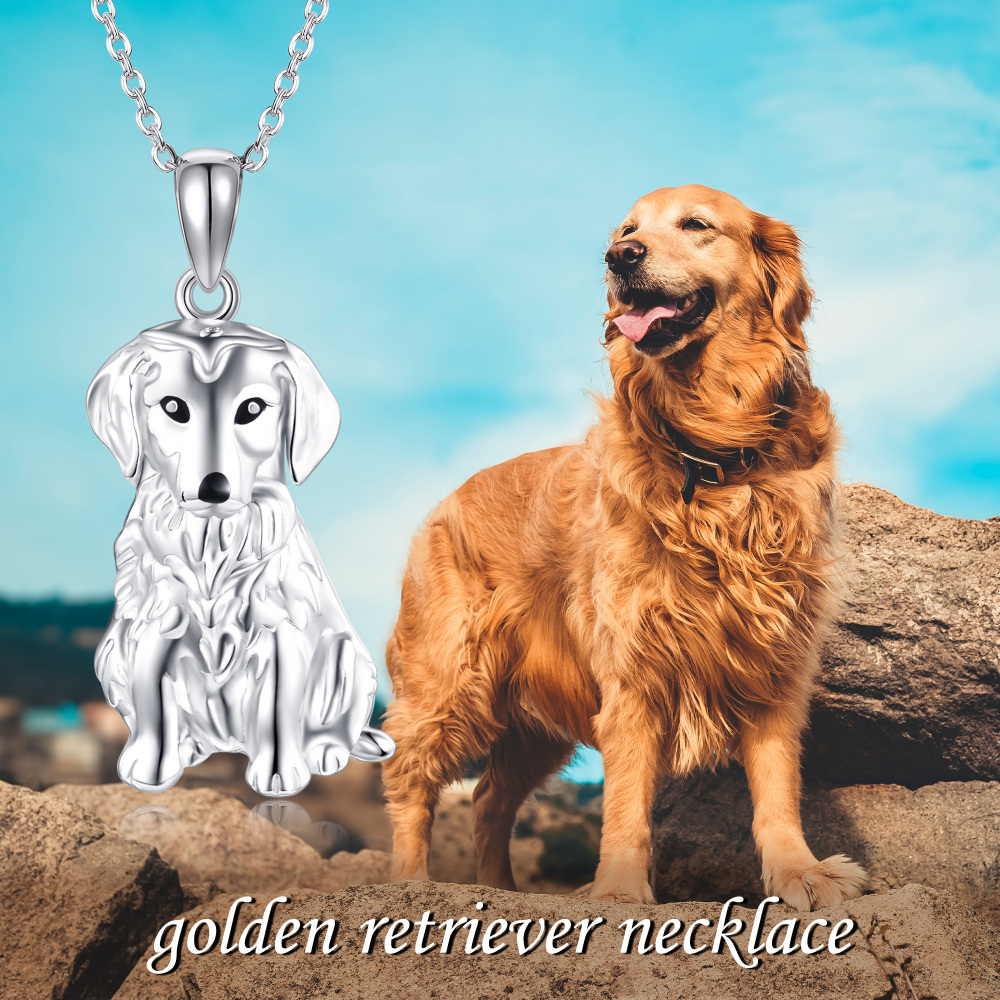 Sterling Silver Dog Charm Necklace for Women-6