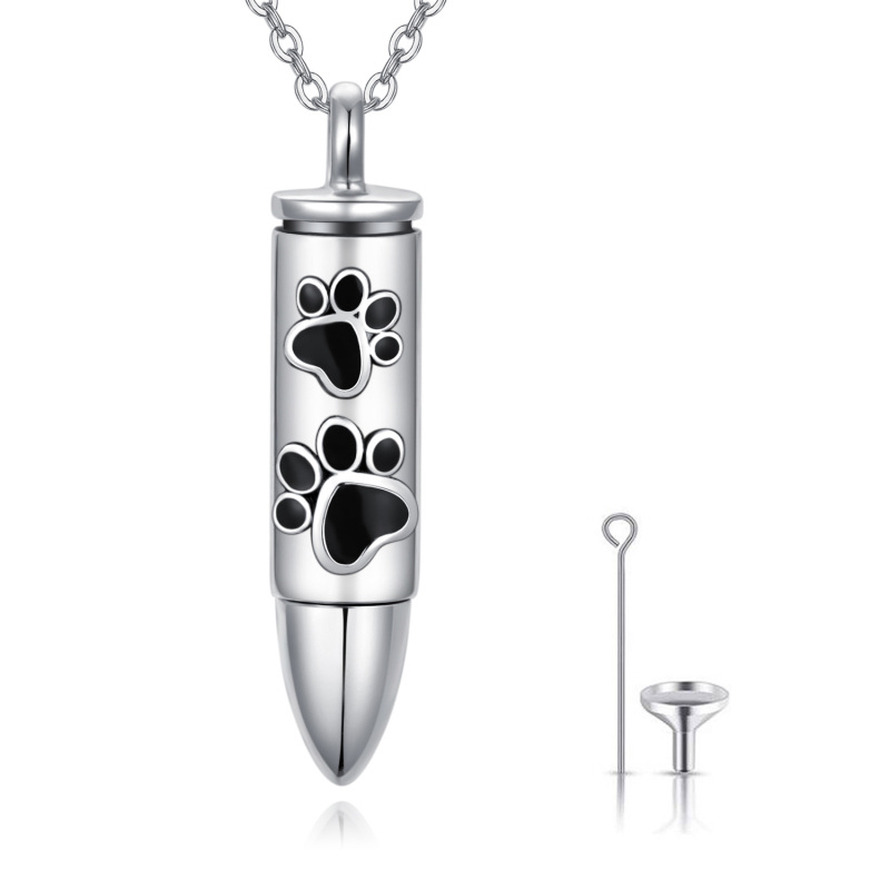 Collier d'urne de balle de patte de chien en argent sterling pour cendres pour hommes-9