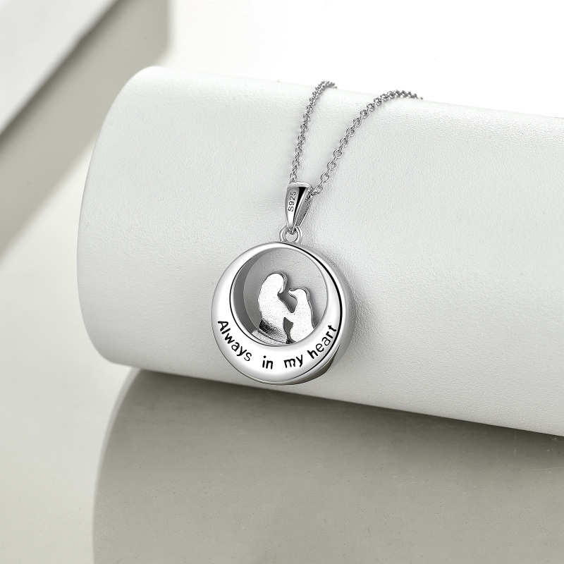 Collier urne funéraire en argent sterling bicolore avec patte de chien-4