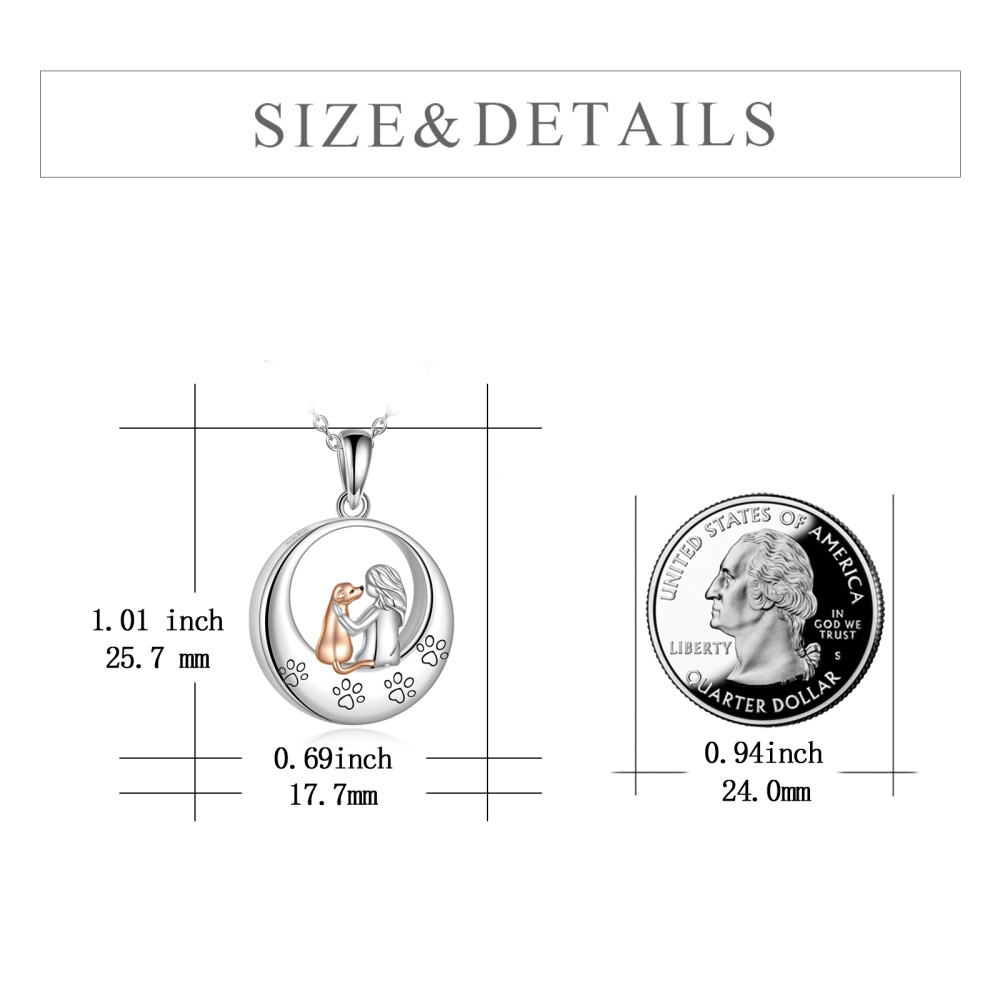 Sterling Silver Two-tone Dog & Paw Urn Necklace for Ashes-5