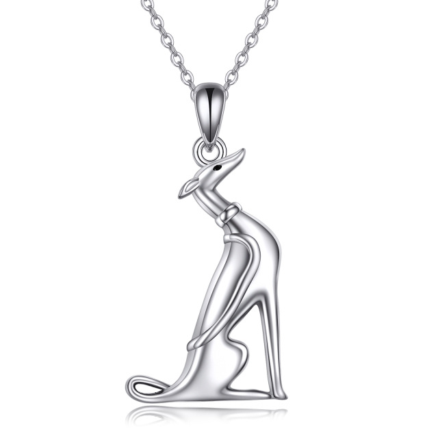 Sterling Silver Dog Pendant Necklace-1