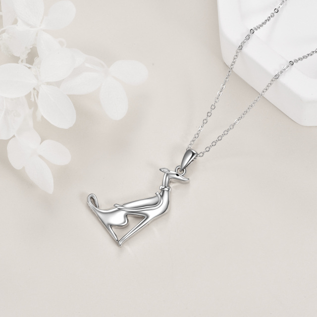 Collana con ciondolo a forma di cane in argento sterling-4