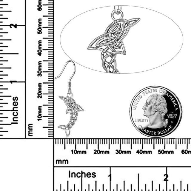 Sterling Silber Delphin & Keltischer Knoten Tropfenohrringe-6