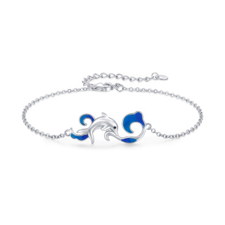 Sterling Silver Dolphin Charm Bracelet-26