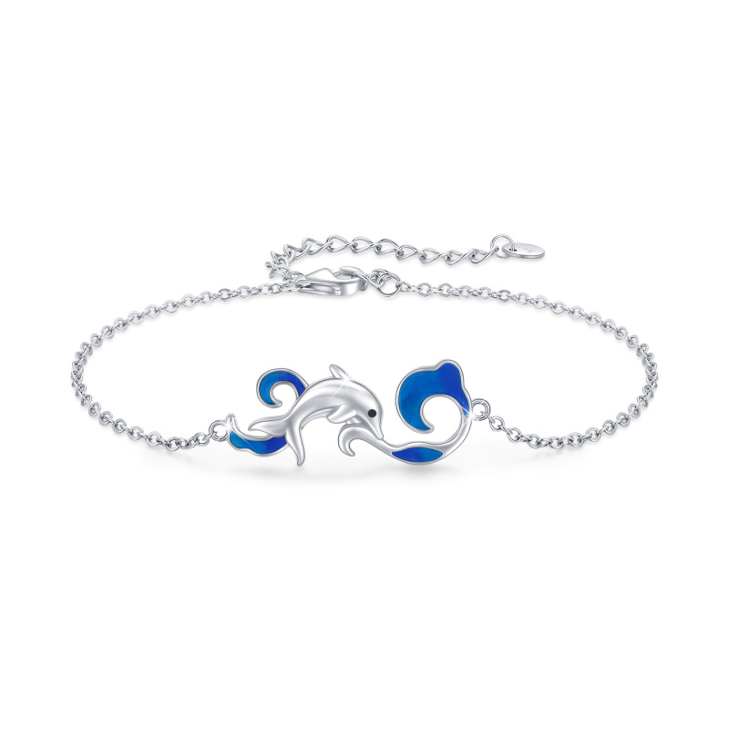 Sterling Silver Dolphin Charm Bracelet-5