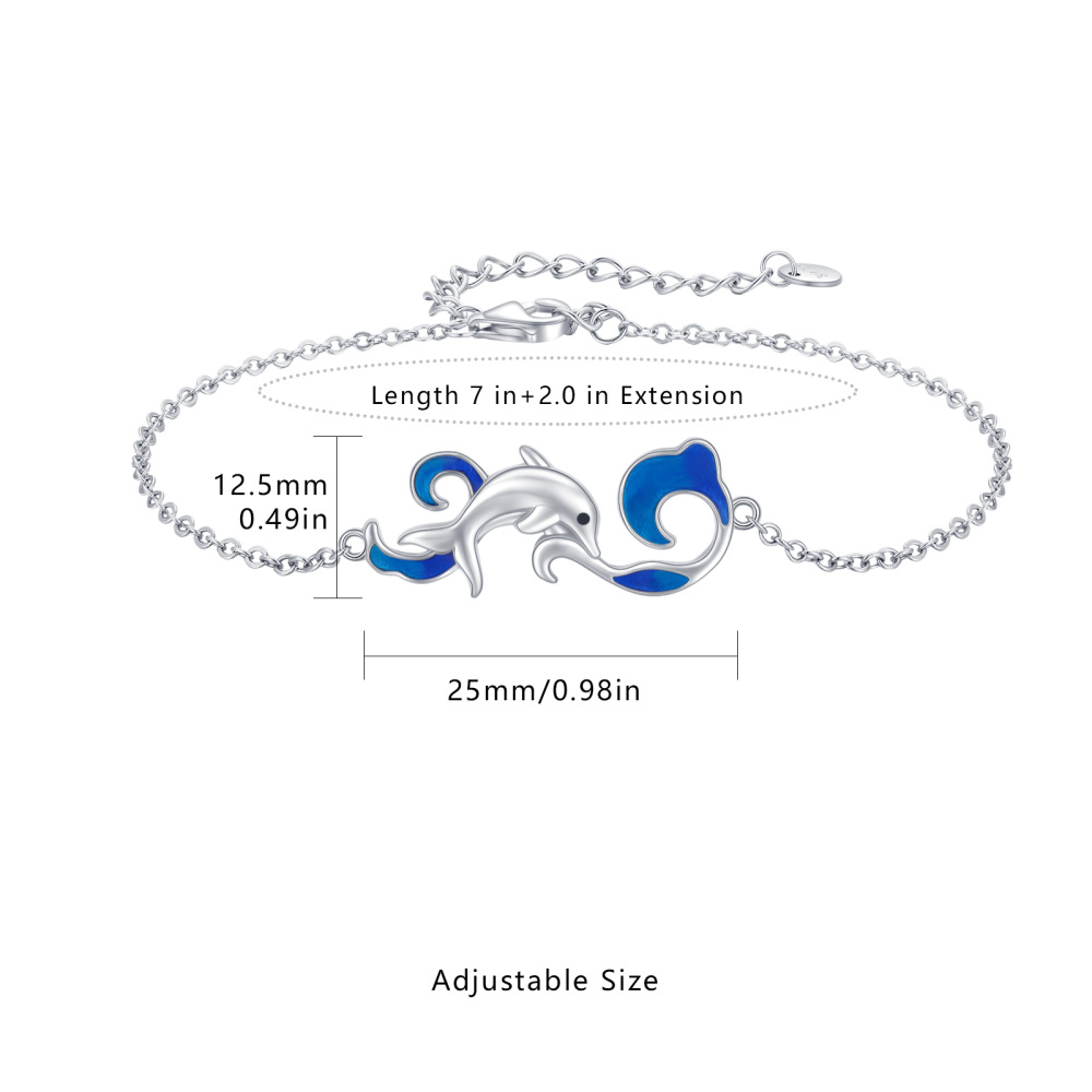 Sterling Silver Dolphin Charm Bracelet-4