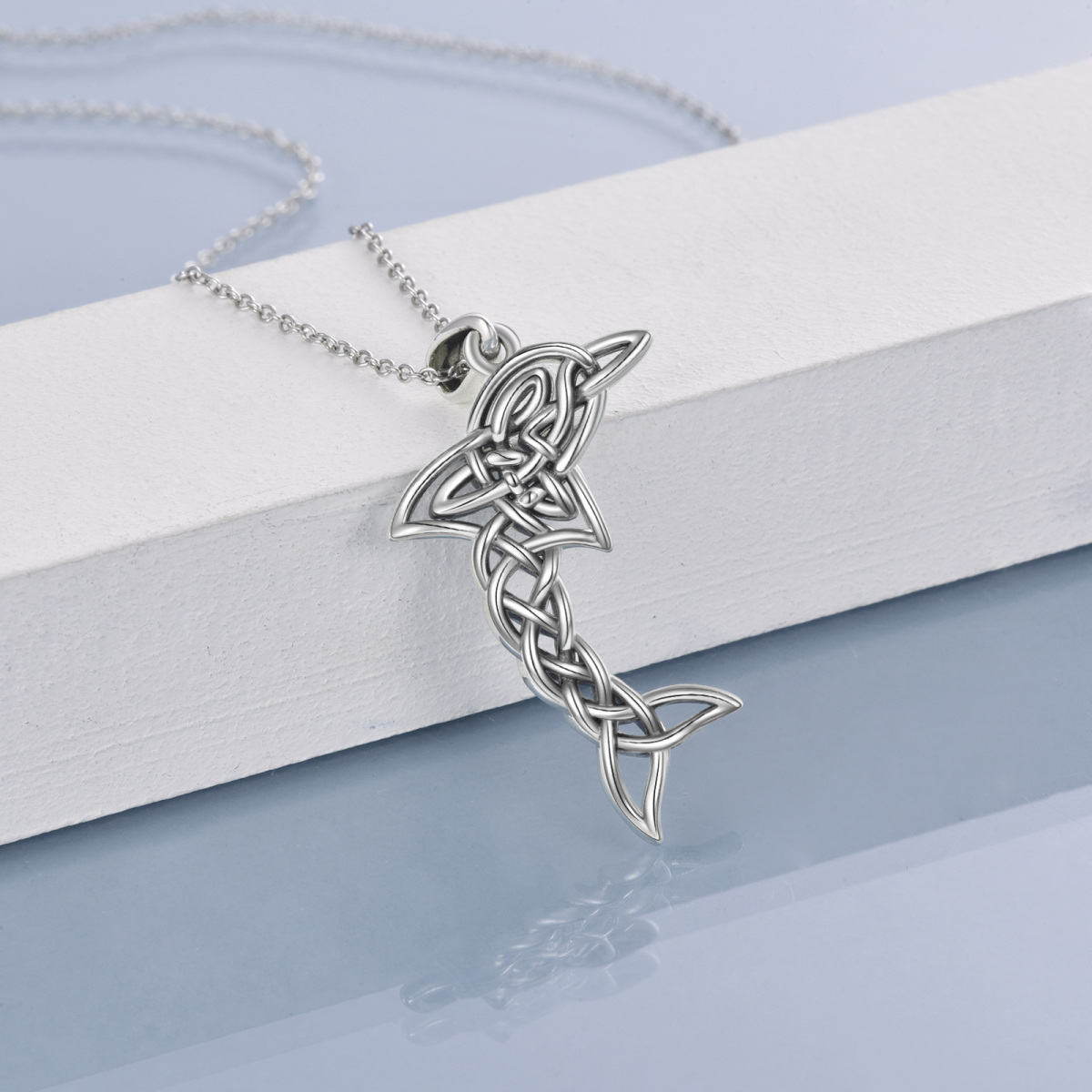 Collier pendentif dauphins en argent sterling-3