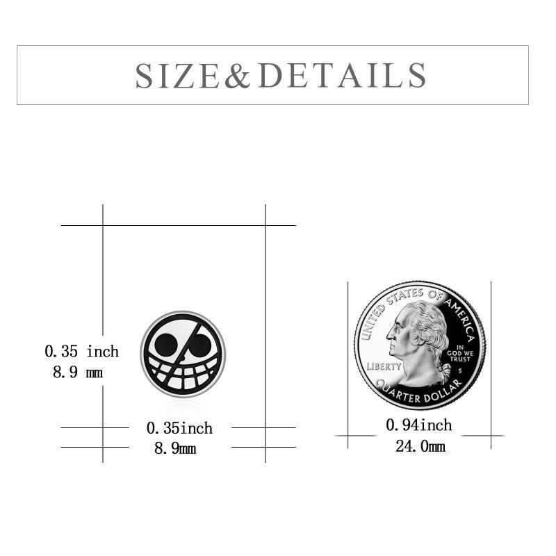 Pendientes de anime en plata de ley para mujeres y hombres-5