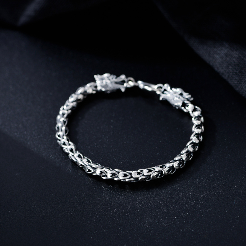Sterling zilveren drakenketting armband voor mannen-3