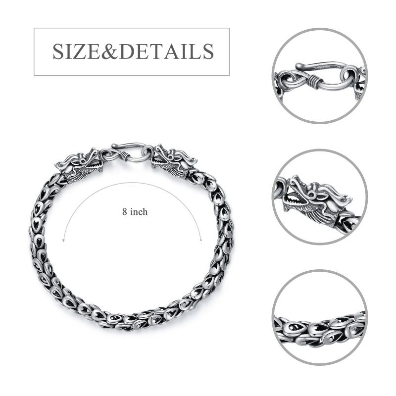 Sterling zilveren drakenketting armband voor mannen-5