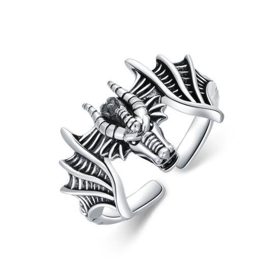 Bague ouverte dragon en argent sterling