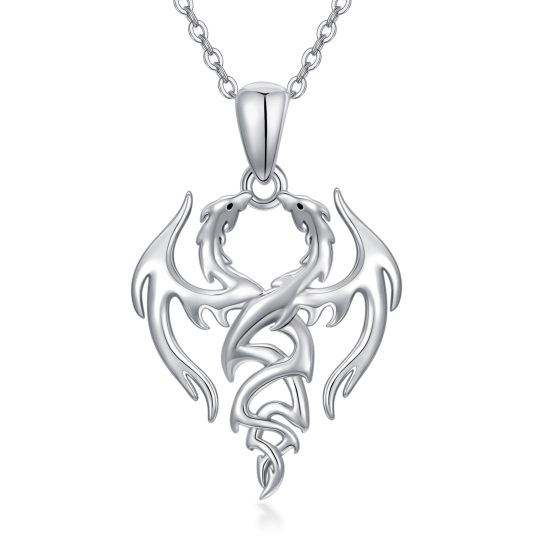 Sterling Silver Dragon Pendant Necklace