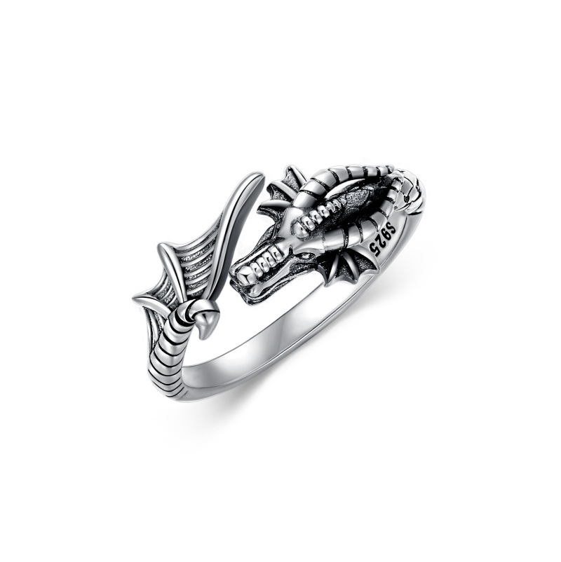 Sterling Silver Dragon Ring-3
