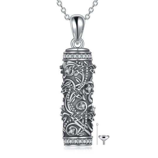 Collana per urna a forma di libellula in argento sterling per le ceneri