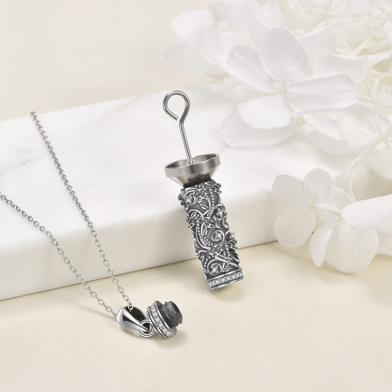 Sterling Silver Dragonfly Bar Urn Necklace for Ashes-3
