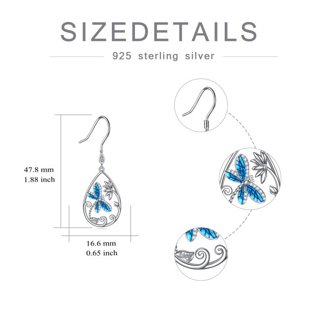 Pendants d'oreilles libellule en argent sterling avec zircon cubique-6