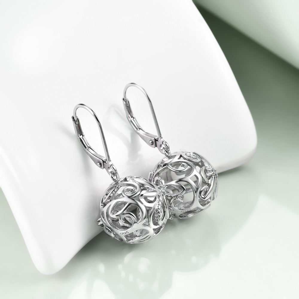 Boucles d'oreilles libellule en argent sterling avec oxyde de zirconium et levier sphérique en filigrane pour femme-3