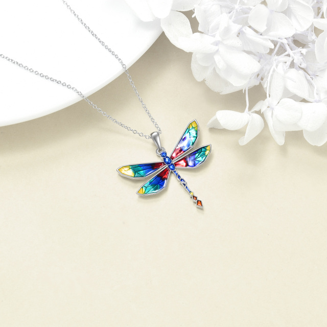 Sterling Silver Dragonfly Pendant Necklace-4