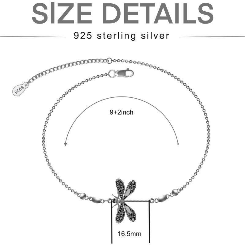 Sterling Silver Dragonfly Single Layer Anklet-5