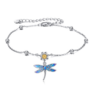 Sterling Silver Dragonfly Single Layer Anklet-28