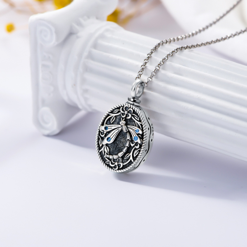 Collar urna libélula plata de ley circonita cúbica-4