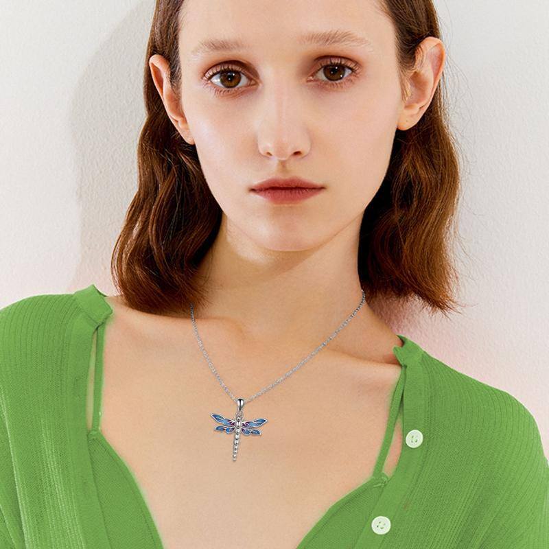 Sterling Silver Dragonfly Urn Necklace for Ashes-2