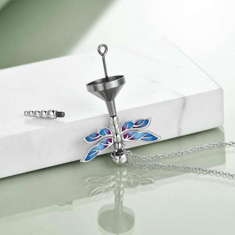 Sterling Silver Dragonfly Urn Necklace for Ashes-4